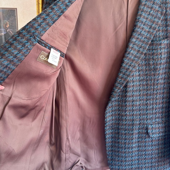 Vintage 70s 80s Deadstock NWT Calvin Klein Wool Houndstooth Blazer - Picture 2 of 13